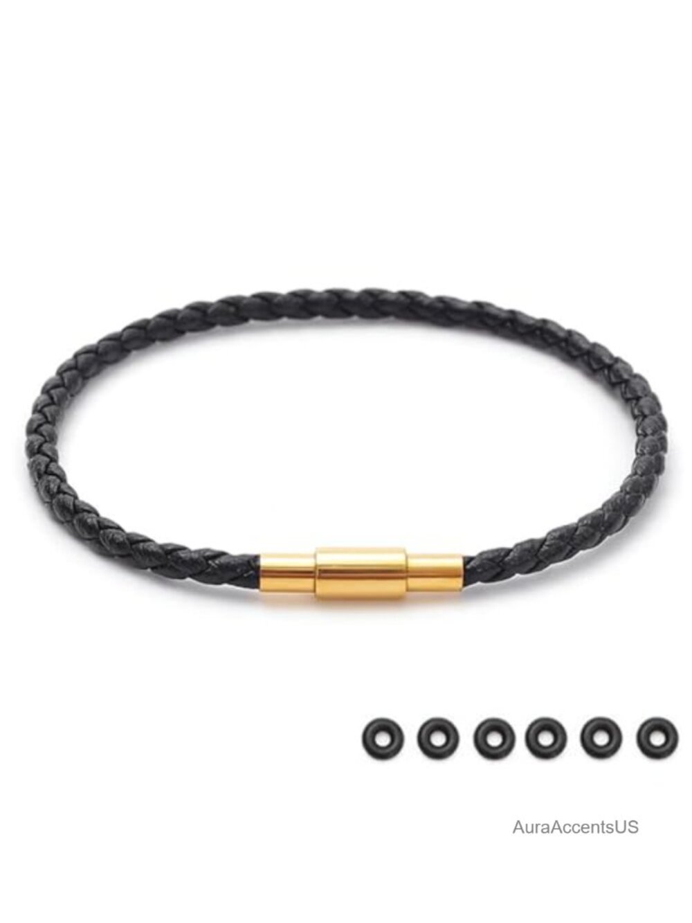 Adjustable Leather String Bracelet with Gold Plated Clasp, 18K Gold Plated